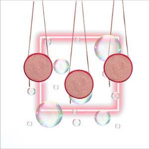 EXPRESS red round rattan bag